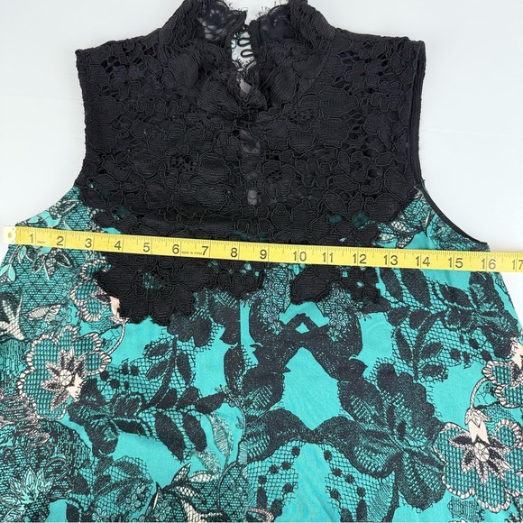 Maeve Teal and Black Lace Midi Dress - Picture 7 of 10